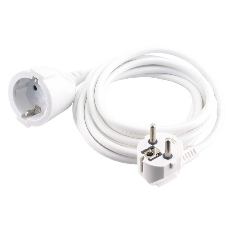 Exin Verlängerungskabel geerdet, 2500 W 3 x 1,0 mm. 10 m weiß
