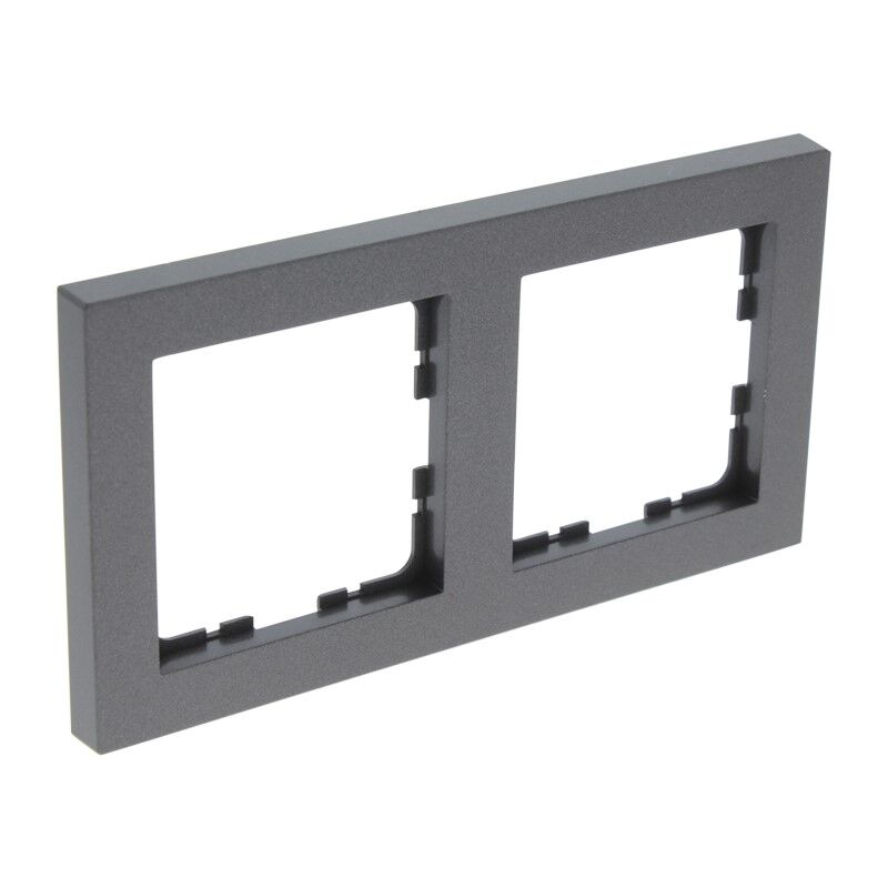 Q-Link S-Line Abdeckrahmen 2-fach, schwarz / anthrazit