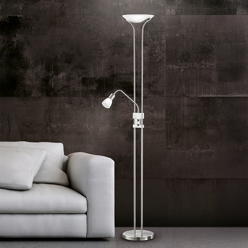 Nickel Stehlampe Antik, Selin, 4,5W, 3000K LED, mit Schalter