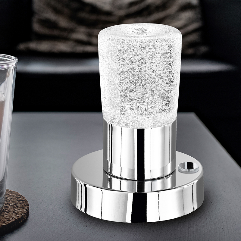Chrom Tischleuchte Antik, Merle, 4,3W, 3000K LED, mit Schalter
