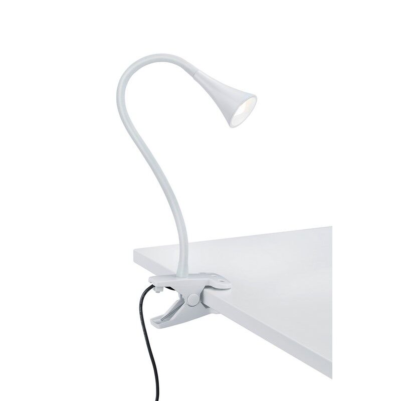 Weiße Klemmspot Kunststoff, Yelaisa, 3W, 3000K LED, mit Schalter