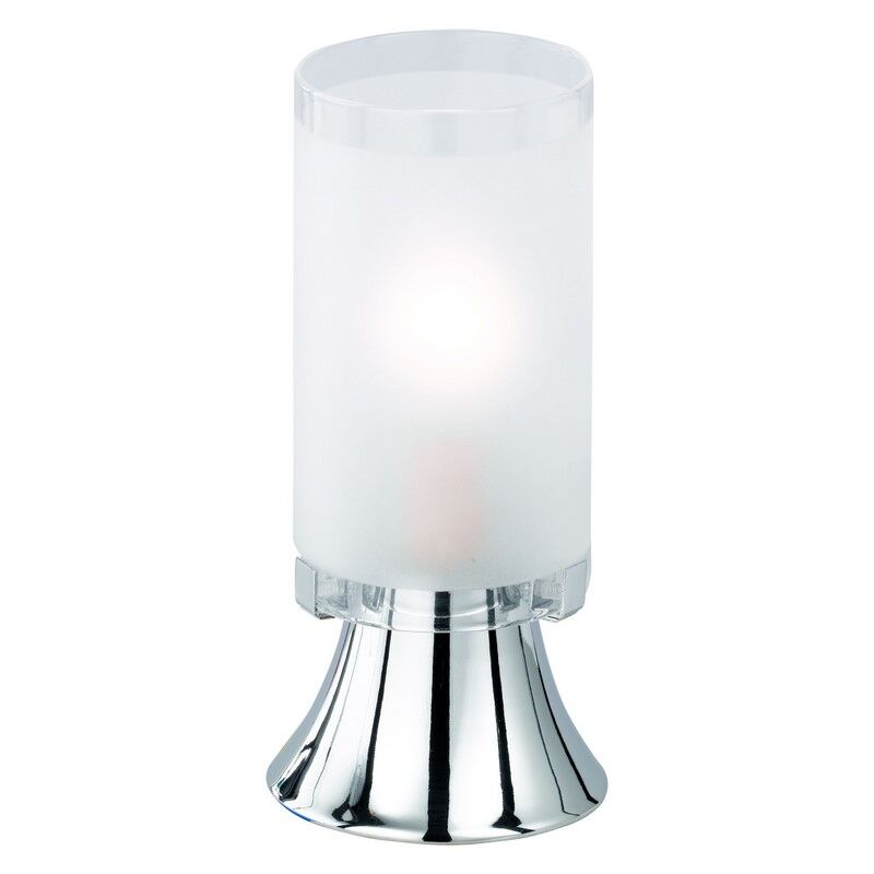 Chrom Tischleuchte Glas, Leanne, mit Schalter