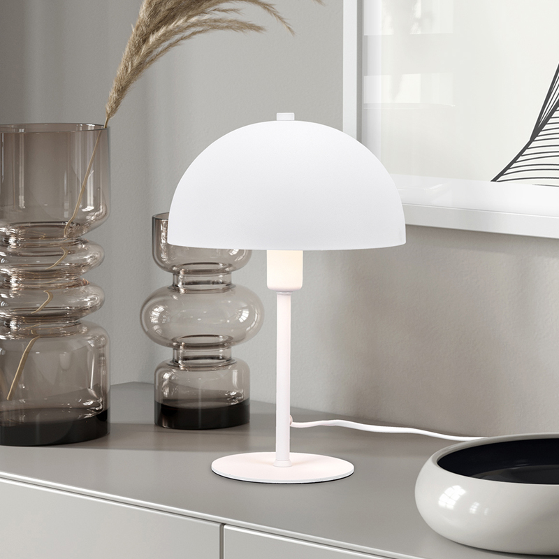 Weiße Tischleuchte Modern, Fransisca, mit Schalter