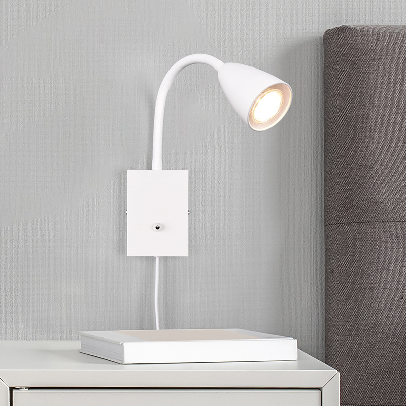 Weiße Wandleuchte Modern, Joanne, mit Schalter