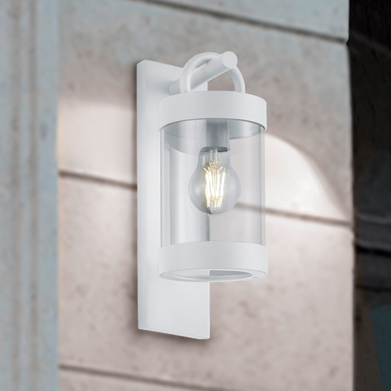 Weiße Außen Wandleuchte mit Dämmerungsmelder Modern, Sambesi, IP44