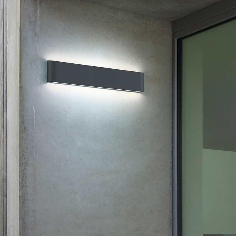 Anthrazit Außenleuchte Modern, Bridlington, 8W, 3000K LED, IP54