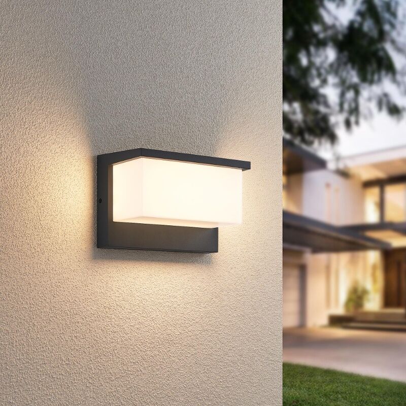 Anthrazit Außenleuchte Modern, Slimane, 13W, 3000K LED, IP54
