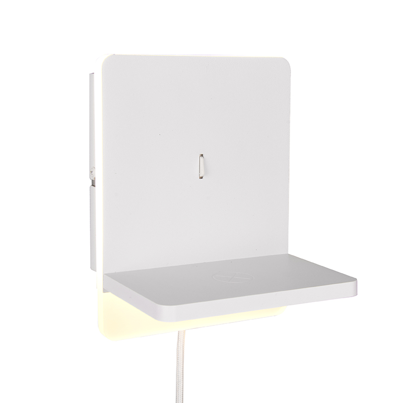 Weiße Wandleuchte Modern, Margje, 9W, 3000K LED, mit Schalter