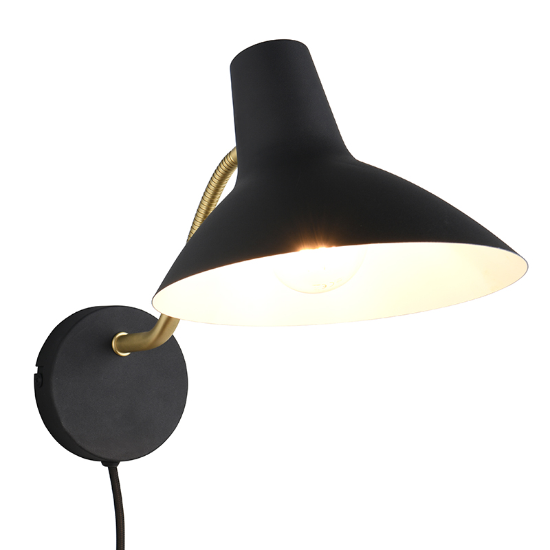 Schwarze Wandleuchte Antik, Merit