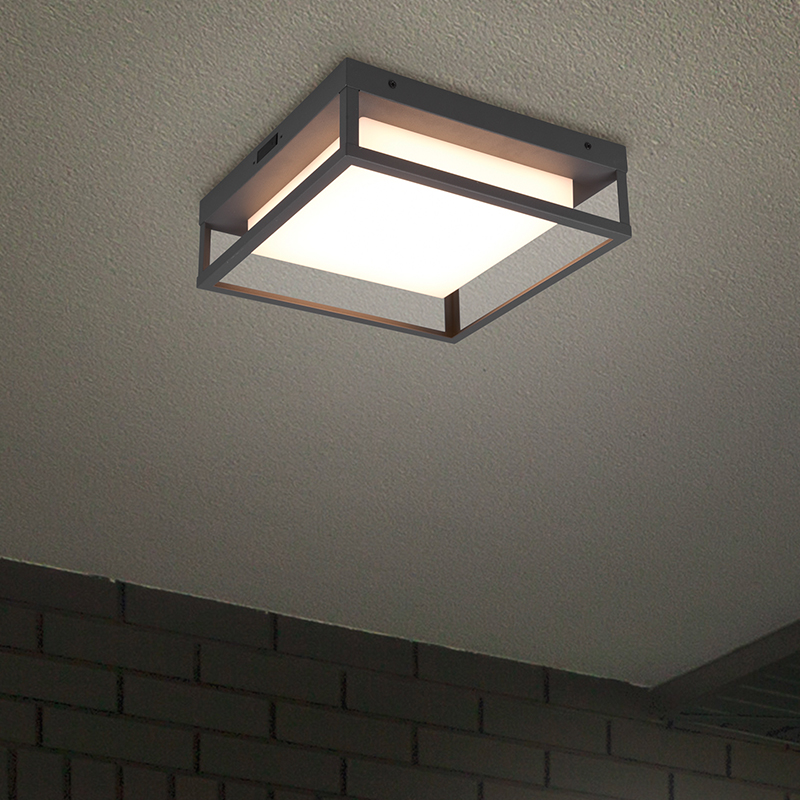 Anthrazit Außenleuchte Metall, Rolina, 14W, warm- bis kaltweiß einstellbare LED, IP54, 3-stufig dimmbar