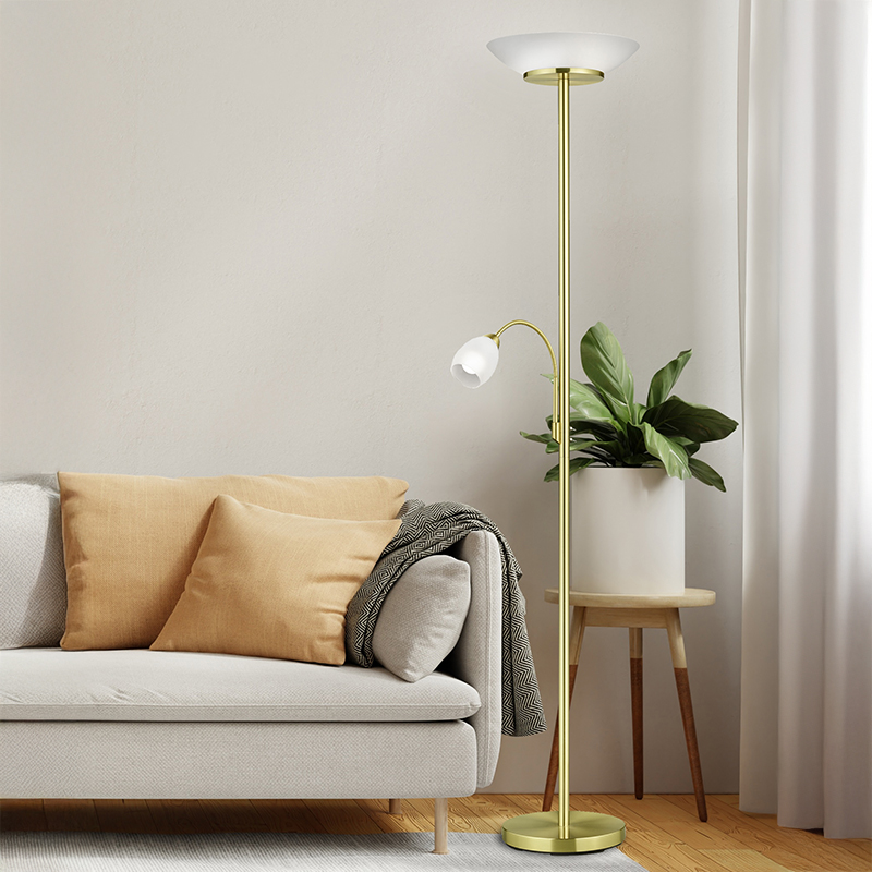 Messing Leselampe Stehlampe Modern, Larry