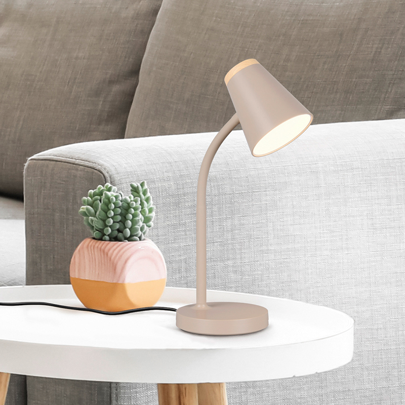 Braune Tischleuchte Modern, Rahul, 4,5W, 3000K LED, mit Schalter