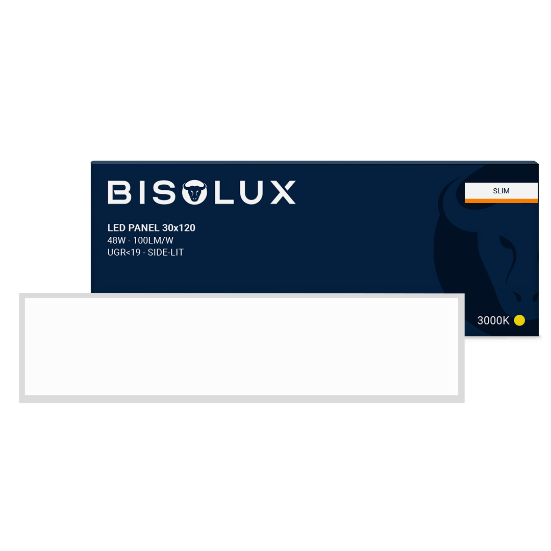 Bisolux LED Panel 120x30 - 38W - 3000K - UGR<19 - Side-lit