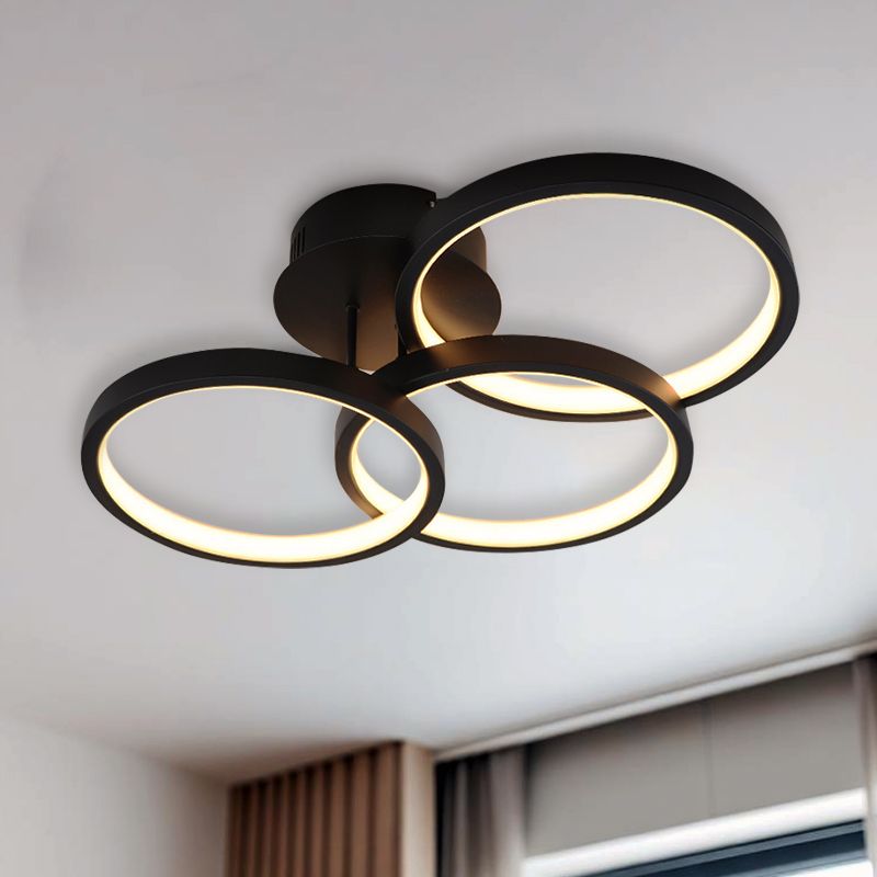 Moderne Deckenleuchte Schwarz, Giorgio, 30W, 2700K LED, 3-stufig dimmbar