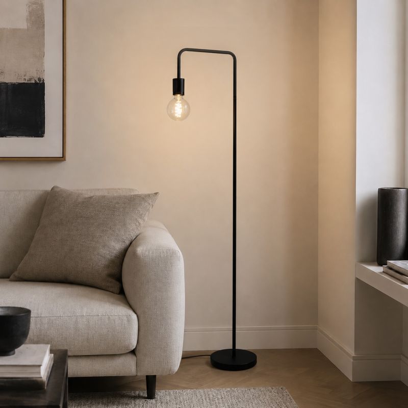 Moderne Stehlampe Schwarz, Carlos, mit Schalter Moderne Stehlampe Schwarz, Carlos, mit Schalter