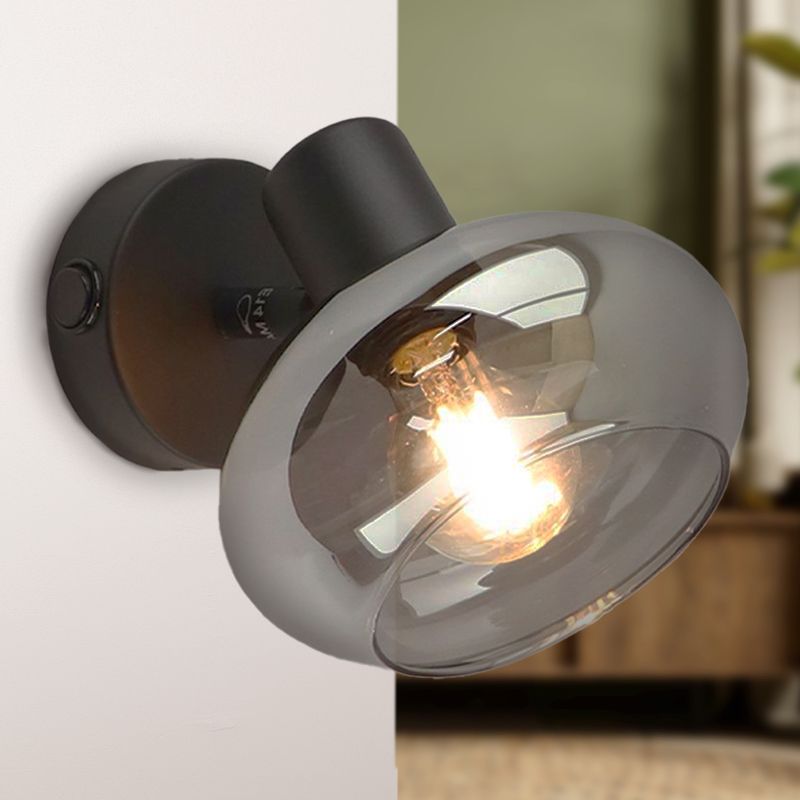 Design Wandstrahler Skip, Glas, schwarz, Mit Schalter Design Wandstrahler Skip, Glas, schwarz, Mit Schalter