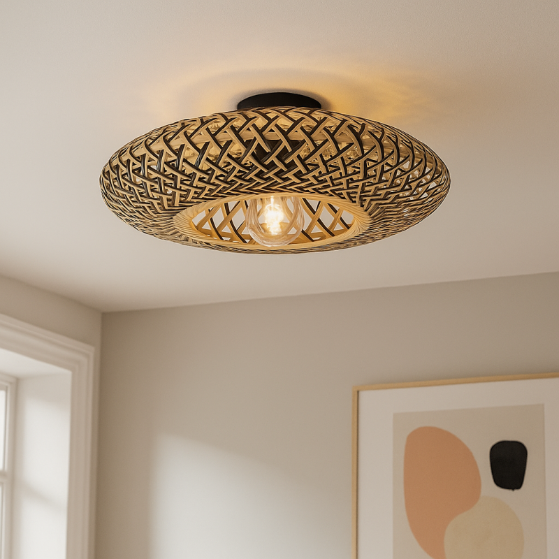 Rattan Deckenlampe Braun, Heimen