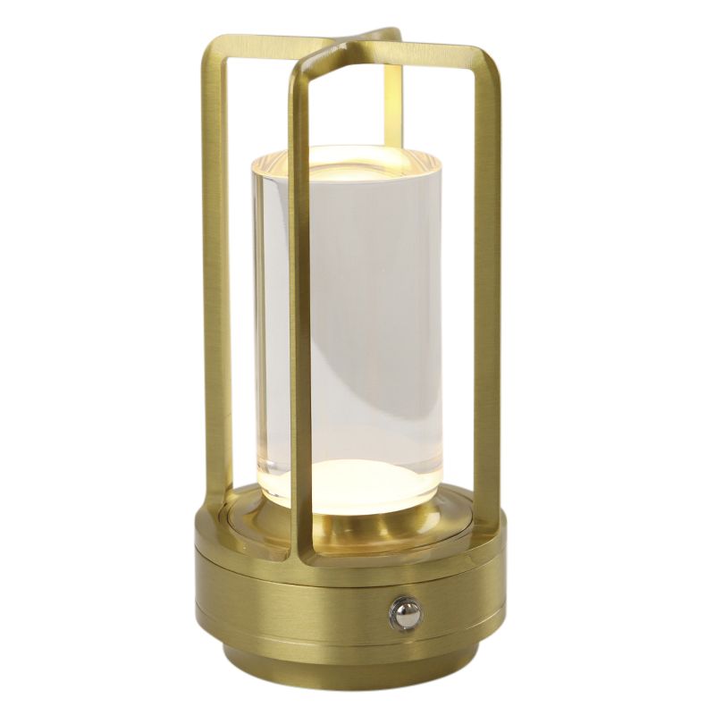 Moderne aufladbare Tischlampe Gold, Elian, 3W, warm- bis kaltweiß einstellbare LED, mit Schalter
