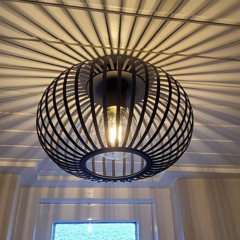 Industrielle Deckenleuchte Lieve, schwarz, Metall