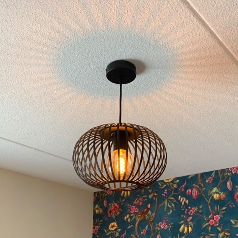 Industrielle Pendelleuchte Lieve, schwarz, Metall