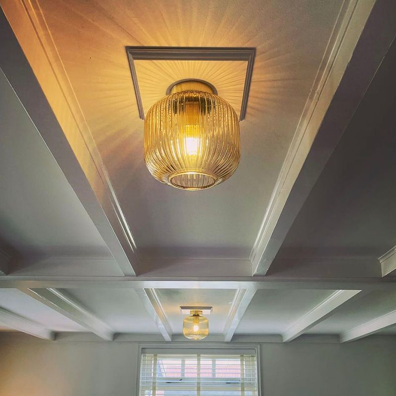 Retro Deckenleuchte Bernstein, Charlois Retro Deckenleuchte Bernstein, Charlois