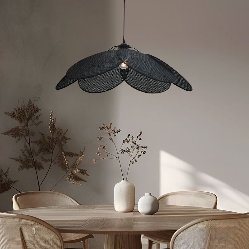 Rattan Pendelleuchte Schwarz, Rowen