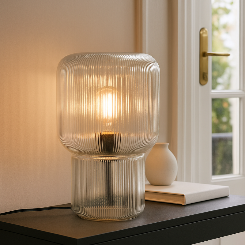 Design Tischleuchte Transparent, Chelsea, mit Schalter Design Tischleuchte Transparent, Chelsea, mit Schalter