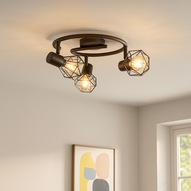 Industrielle Deckenstrahler Jaylano, Metall, schwarz Industrielle Deckenstrahler Jaylano, Metall, schwarz