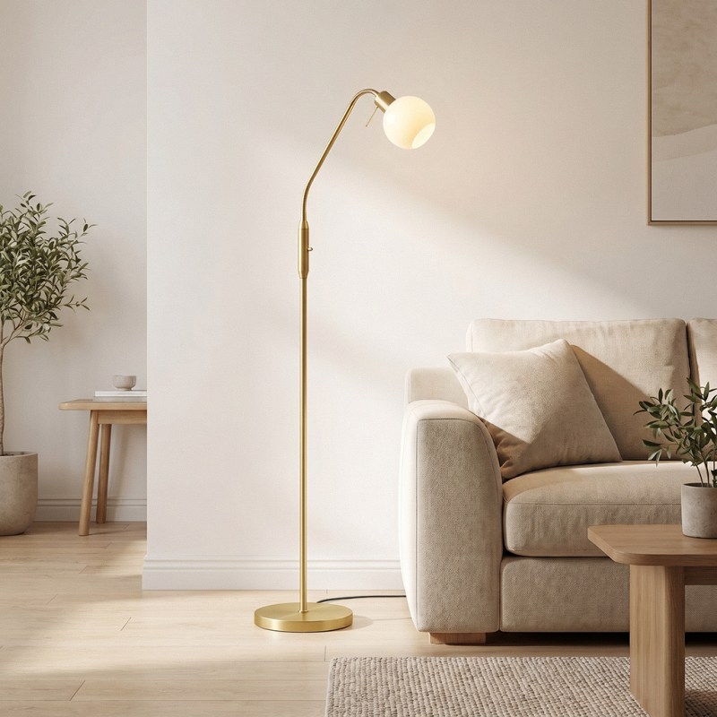 Design Stehlampe Weiß, Ayleen, mit Schalter
