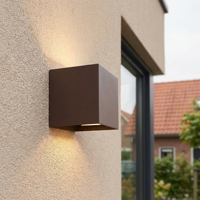Moderne Up down Wandleuchte Rostfarbe, Dion, IP65