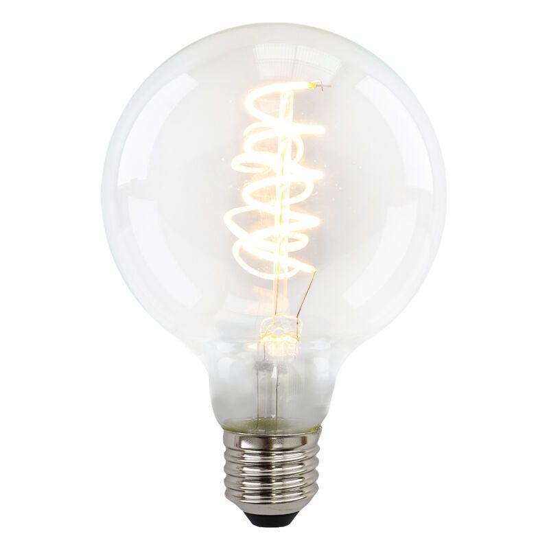 Dimmbare E27 LED Lampe, Tuelo, G95, 4w, transparent Glas, 2700k Dimmbare E27 LED Lampe, Tuelo, G95, 4w, transparent Glas, 2700k