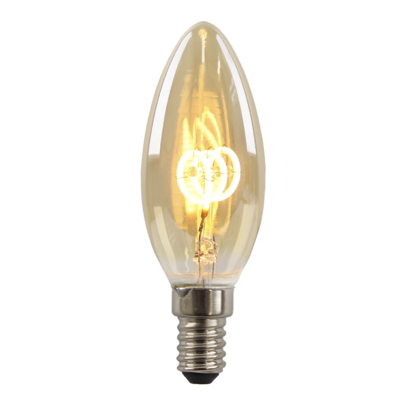 Dimmbare Olucia E14 LED-Kerzenlampe Tuelo, Bernstein, 2W, 2200K Dimmbare Olucia E14 LED-Kerzenlampe Tuelo, Bernstein, 2W, 2200K