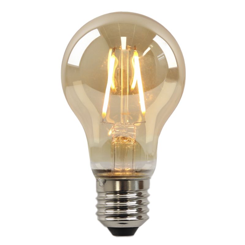 Dimmbare Olucia E27 LED-Filament Lampe Yona, Bernstein, A60, 2W, 2200K Dimmbare Olucia E27 LED-Filament Lampe Yona, Bernstein, A60, 2W, 2200K