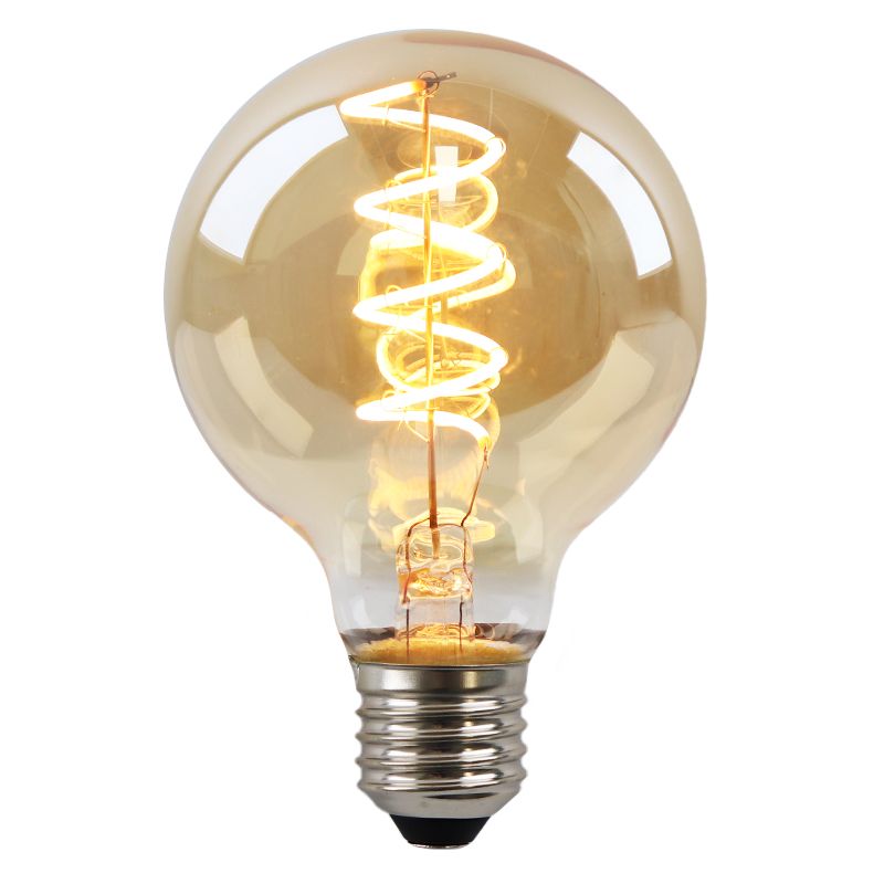 Dimmbare Olucia E27 LED-Filament Lampe Tuelo, Bernstein, G80, 4W, 2200K