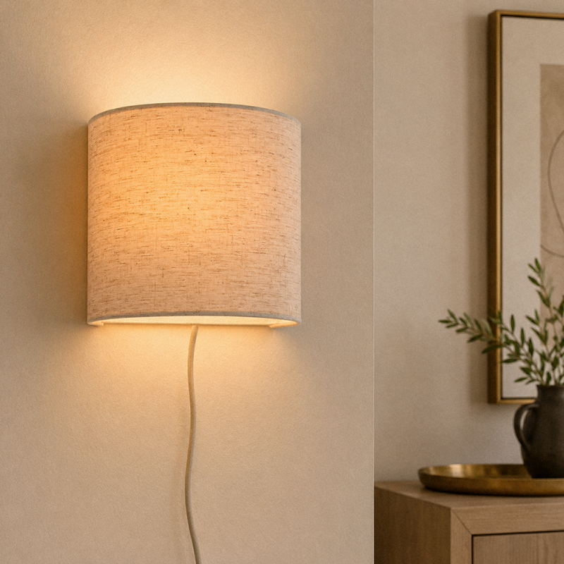 Japandi Wandleuchte Beige, Timmy, mit Schalter Japandi Wandleuchte Beige, Timmy, mit Schalter