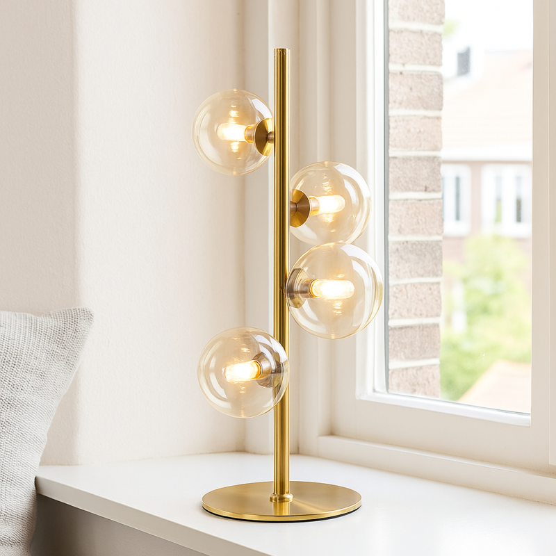 Design Tischleuchte Transparent, Remo, mit Schalter