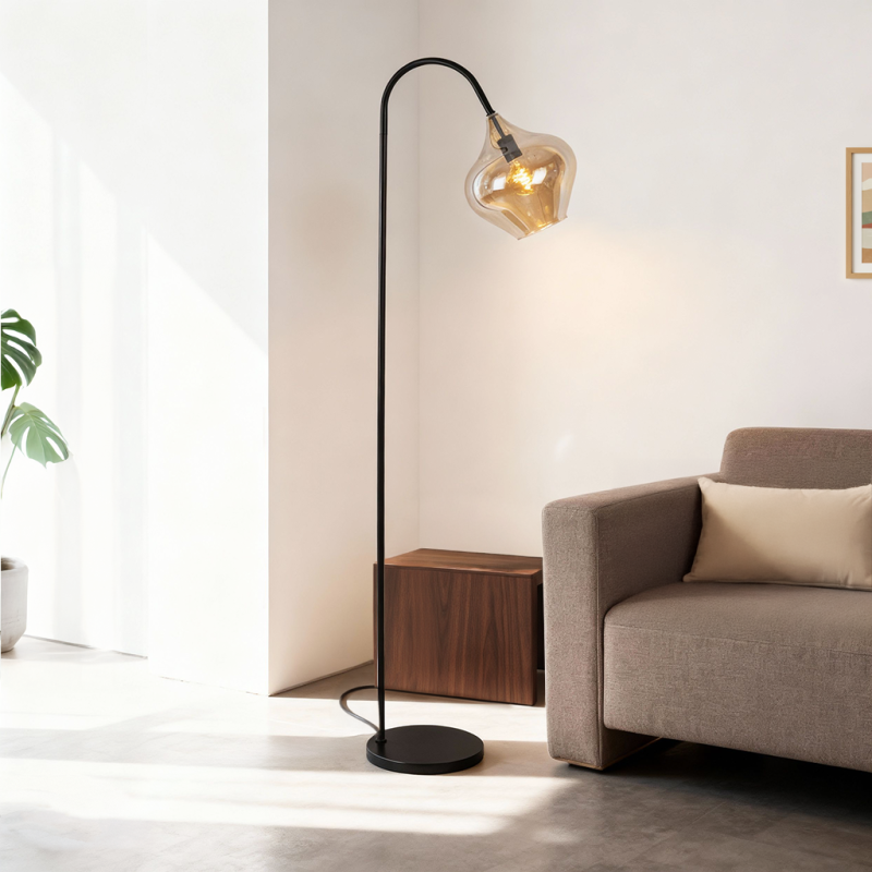 Design Stehlampe Bernstein, Sophia, mit Schalter Design Stehlampe Bernstein, Sophia, mit Schalter