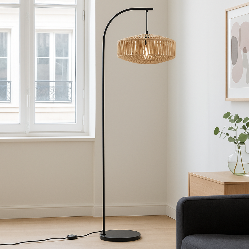 Landhaus Stehlampe Braun, Selena, mit Schalter Landhaus Stehlampe Braun, Selena, mit Schalter