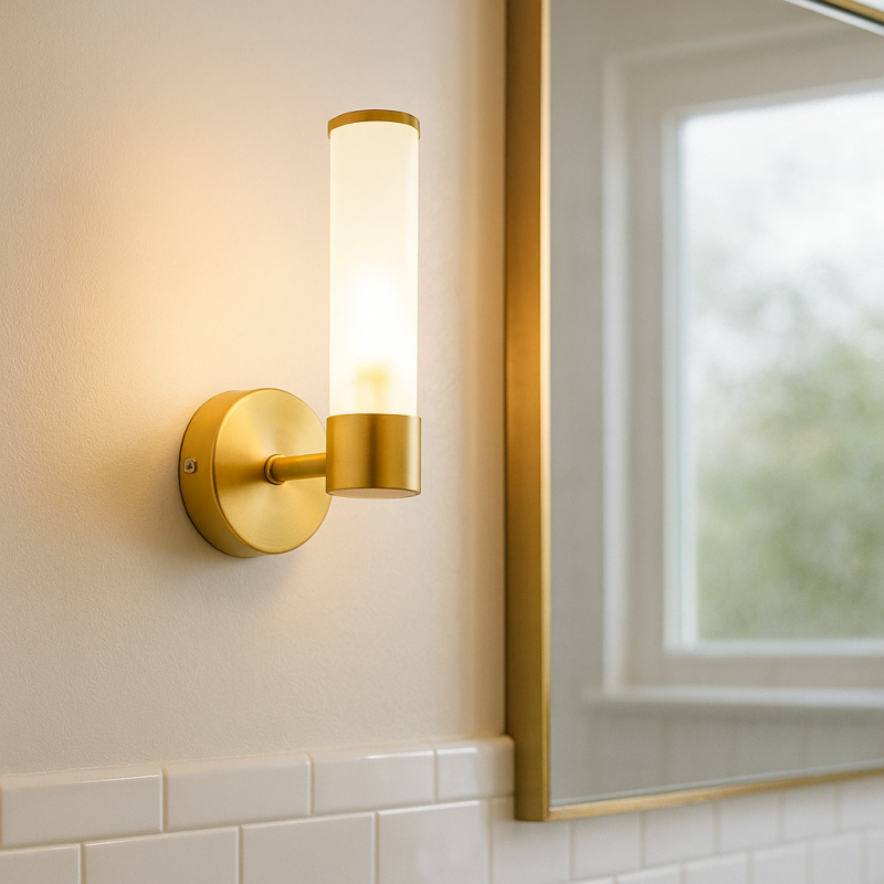 Moderne Wandleuchte Badezimmer Gold, Callum, IP44 Moderne Wandleuchte Badezimmer Gold, Callum, IP44