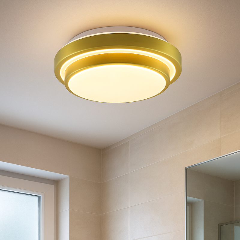 Moderne Badezimmer Deckenleuchte Gold, Jaro, 12W, 3000K LED, IP44