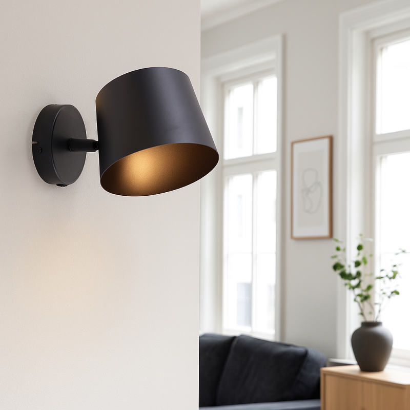 Moderne Wandstrahler Schwarz, Rinke, mit Schalter