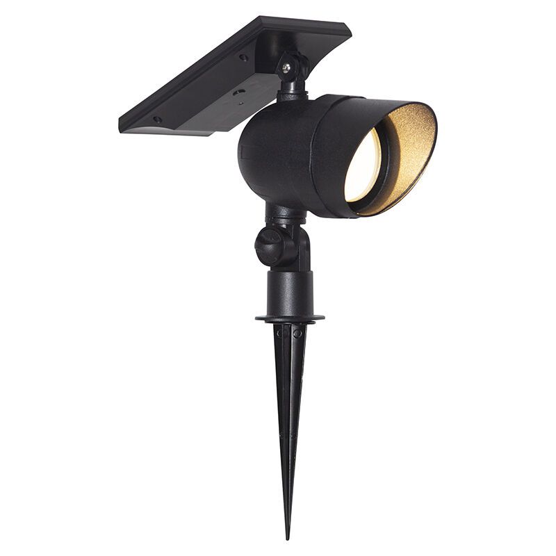Aluminium Solar Außenstrahler Schwarz, Ancilla, 0,064W, 3000K LED, IP44