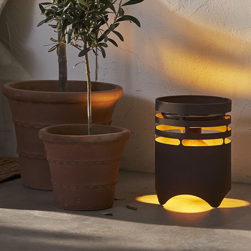 Kunststoff Außen Tischleuchte Braun, Aidan, 0,3W, 3000K LED, IP44