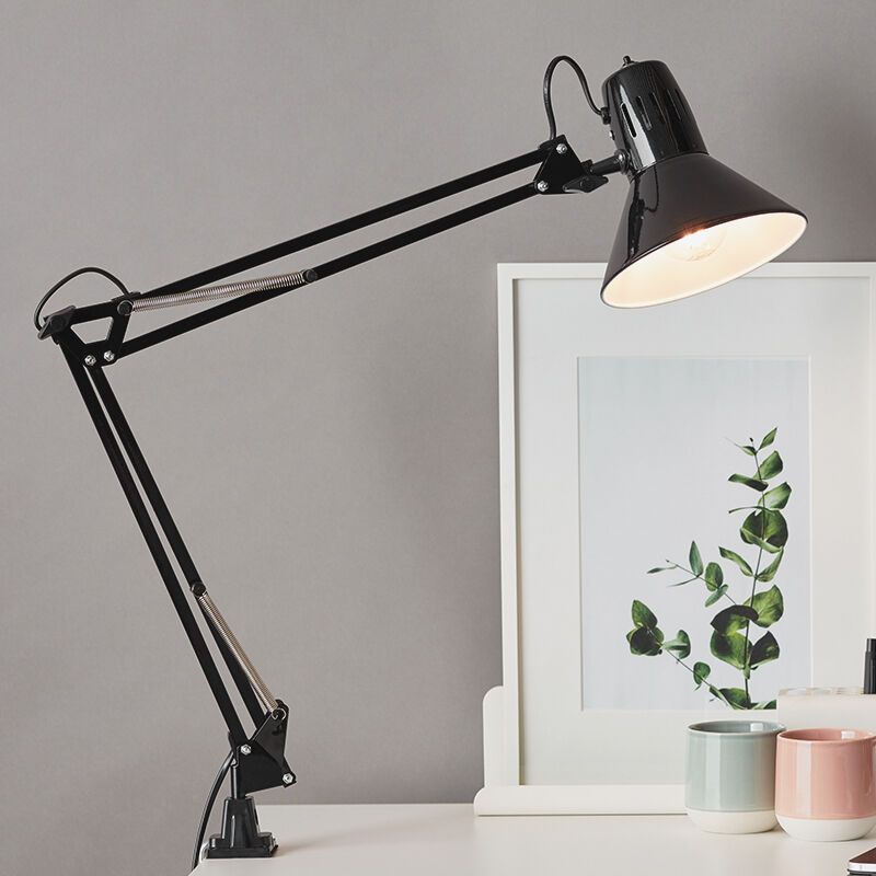 Metall Klemmspot Schwarz, Katharina, mit Schalter