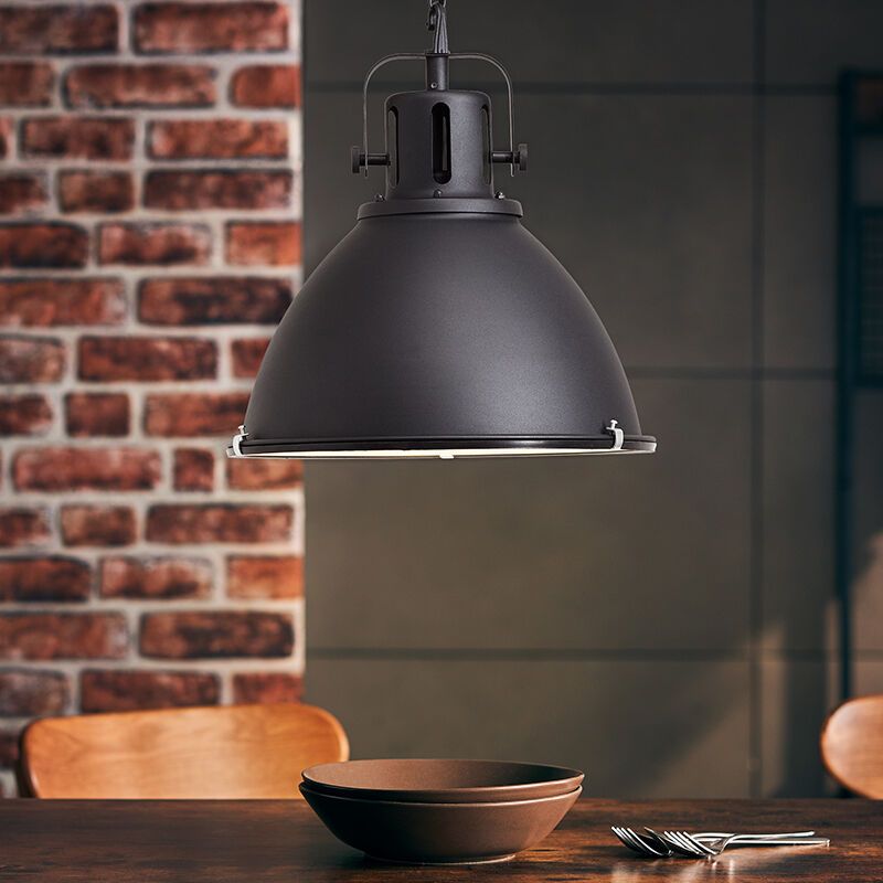 Industrielle Pendelleuchte Schwarz, Alexi Industrielle Pendelleuchte Schwarz, Alexi