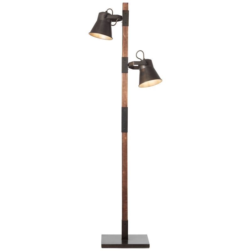 Holz Leselampe Stehlampe Braun, Audrey, mit Schalter
