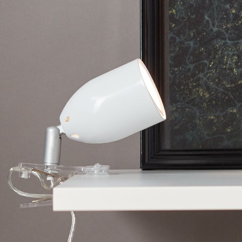 Kunststoff Klemmspot Weiß, Keke, mit Schalter