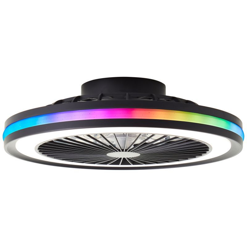 Moderne Deckenventilator Schwarz, Stefanus, 40W, RGBW LED, mit Fernbedienung Moderne Deckenventilator Schwarz, Stefanus, 40W, RGBW LED, mit Fernbedienung