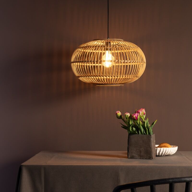 Rattan Pendelleuchte Braun, Sevim