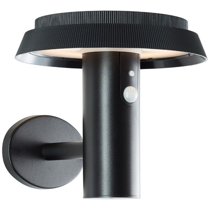 Metall Solar Außen Wandleuchte Schwarz, Ridvan, 4W, 3000K LED, IP44